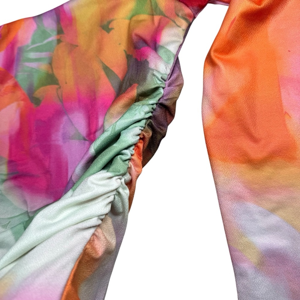 INTEMPO Y2K Floral Long Sleeve Size Medium Square Neck Top Boho Feminine - Picture 7 of 9